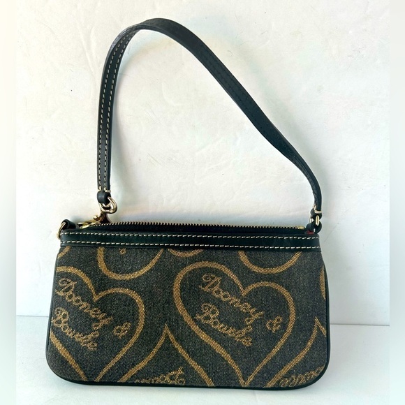 Dooney & Bourke EUC Denim Signature Print Wristlet - Picture 1 of 7